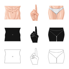 vector illustration of human and part icon. Collection of human and woman stock symbol for web.