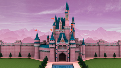 Fantasy fairy tale castle 3D illustration © SIBPOP