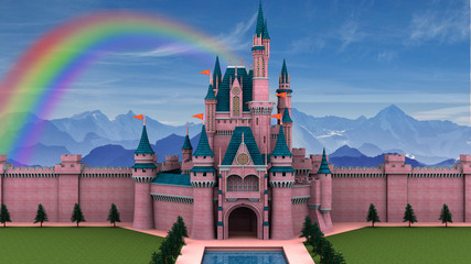 Fantasy fairy tale castle 3D illustration © SIBPOP