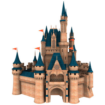 Fantasy Fairy Tale Castle 3D Illustration