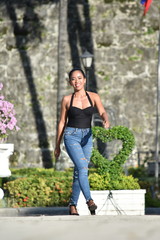 Happy Female Woman Walking