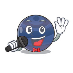 Singing planet neptune above the sky cartoon © kongvector