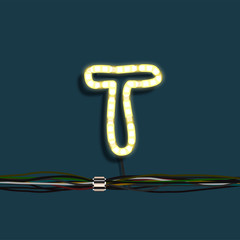 Neon garland letter, vector