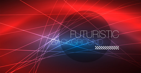 Neon glowing magic background, neon banner, night sky wallpaper. Magic light effect. Christmas abstract pattern.