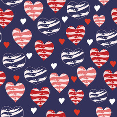 Vector navy and red love hearts for Valentine. Perfect for fabric, wallpaper, stationery and scrapbooking projects and other crafts and digital work