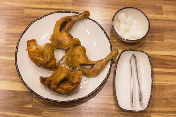 delicious fried chicken on plate
