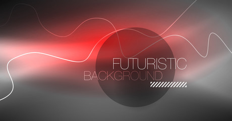 Neon lines wave background. Abstract composition