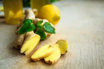 Ingredients for ginger detox drink