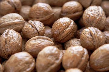 walnuts background a lot in the shell