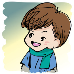 cute boy cartoon vector character
