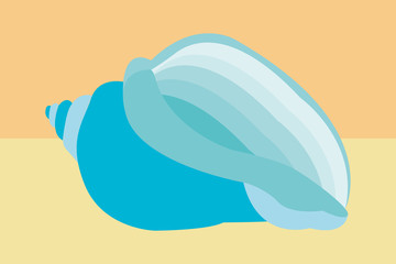 Concha de caracol marino de color azul.