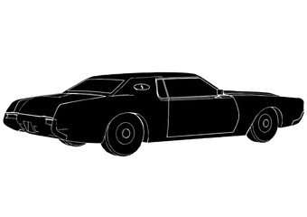 retro car silhouette vector