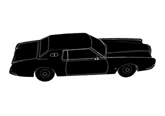 Obraz na płótnie Canvas retro car silhouette vector