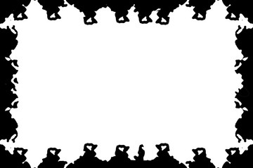 Abstract Decorative Black & White Photo Edge. Type Text Inside, Use as Overlay or for Layer Mask.