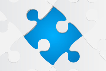 One Blue Background Puzzle Piece. Jigsaw Puzzle.