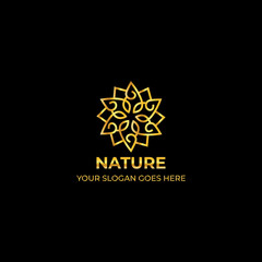 logo template nature gold color symbol luxury elegant beauty fashion boutique flower - Vector	
