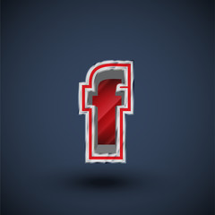 Obraz premium 3D red steel font character, vector