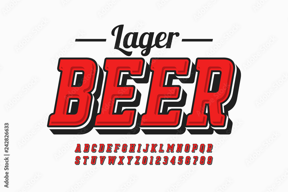 Wall mural vintage style font with simple beer label design