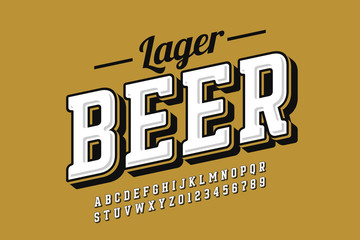 Vintage style font with simple beer label design