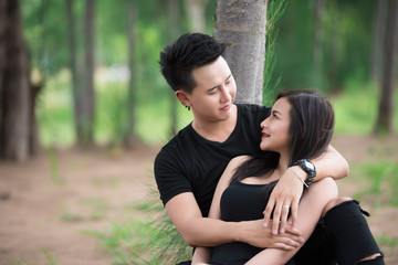 Picture of asian couple in love have fun,Happy people concept,Thailand people,Love is everything