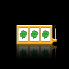 Four-leaf clover slot reels icon vector illustration
