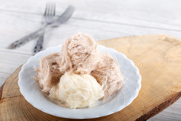 Turkish Traditional Dessert Pismaniye, Cotton Candy