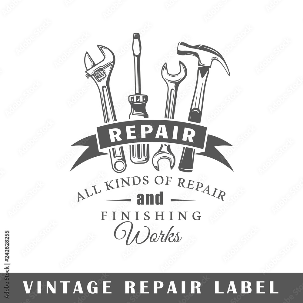 Wall mural Repair label