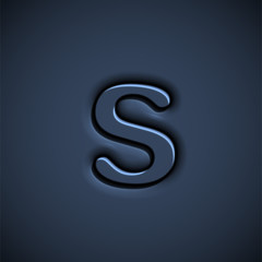 Pressed font character, vector illustration