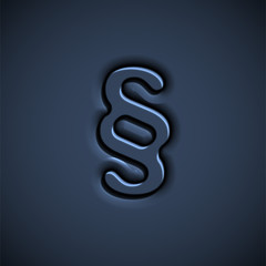 Naklejka premium Pressed font character, vector illustration