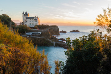 Fototapeta na wymiar Brave and nice coast from Biarritz at the Basque Country.