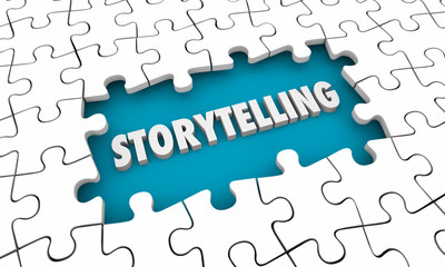 Storytelling Communication Puzzle Pieces Hole 3d Illustration