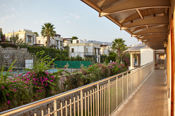 The view from the hotel terrace on the urban landscape in the Mediterranean resort.