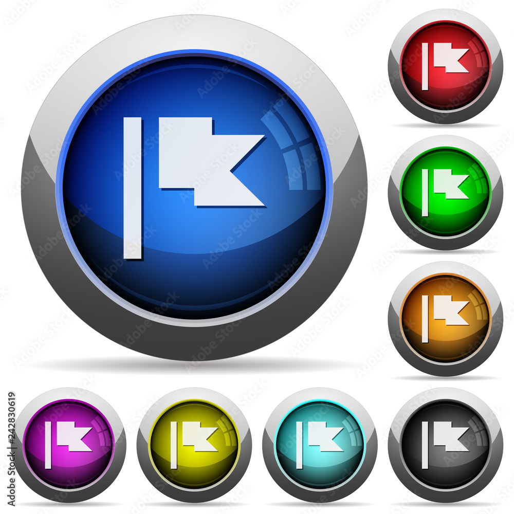 Poster flag round glossy buttons