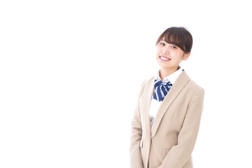 制服を着た笑顔の学生