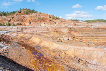 Fototapeta na wymiar Remains of the old mines of Riotinto in Huelva (Spain)
