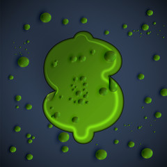 Green slime font, vector