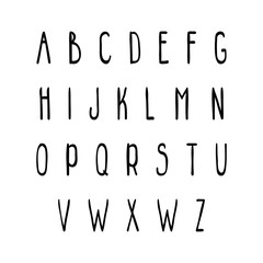 Hand drawn letters. Typographical funny font.