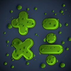 Green slime font, vector