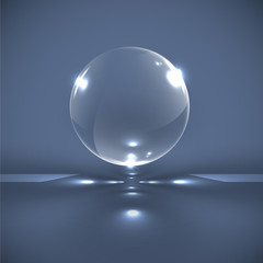 Realistic glass spheres, vector