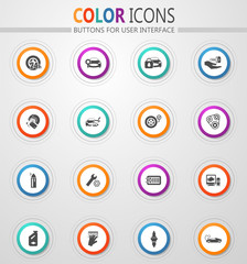 Car shop icons set