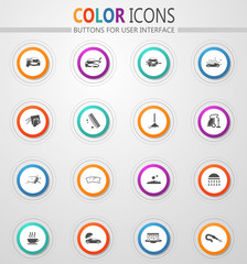 Car wash shower service icons set