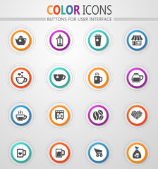 Coffee icons set