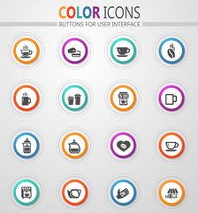 Coffee icons set