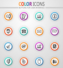 Contact us icons set