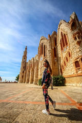 cathedral of segovia spain with girl on front 