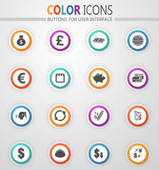 Currency exchange icons set