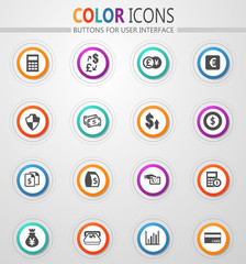Currency exchange icons set