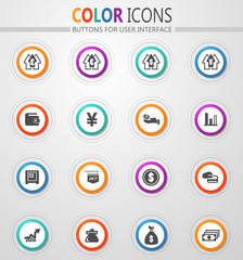 Currency exchange icons set