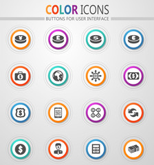 Currency exchange icons set