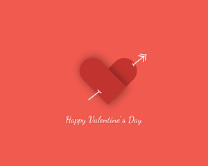 Valentine's day design with abstract heart and arrow
